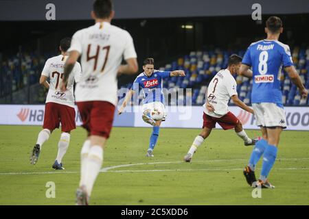 Naples, Campania, Italy. 5th July, 2020. During the Italian Serie A Football match SSC Napoli vs AS Roma on July 05, 2020 at the San Paolo stadium in Naples.In picture: ZIELINSKI Credit: Fabio Sasso/ZUMA Wire/Alamy Live News Stock Photo