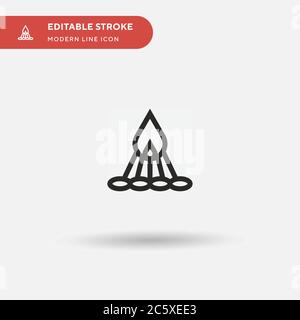Bonfire Simple vector icon. Illustration symbol design template for web mobile UI element. Perfect color modern pictogram on editable stroke. Bonfire icons for your business project Stock Vector
