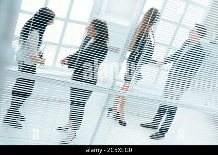 top view. working group discussing financial documents Stock Photo