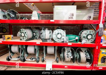 water hose for Gardening people Stock Photo
