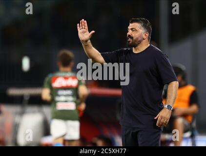 Naples, Italy . 5th July 2020; Stadio San Paolo, Naples, Campania, Italy; Serie A Football, Napoli versus Roma; Gennaro Gattuso coach of Napoli Credit: Action Plus Sports Images/Alamy Live News Stock Photo