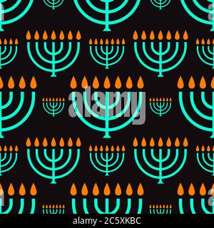 hanukkah menorah candle pattern design vector Stock Vector
