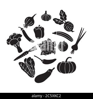 vegetables icon vector isolated on white background Stock Vector