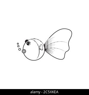 line icon goldfish vector illustration Stock Vector