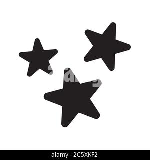 three stars icon vector isolated on white background Stock Vector