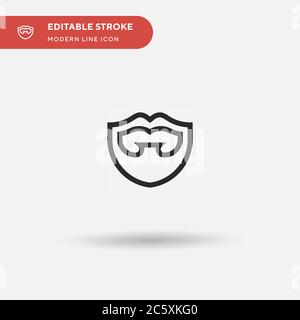 Beard Simple vector icon. Illustration symbol design template for web mobile UI element. Perfect color modern pictogram on editable stroke. Beard icons for your business project Stock Vector