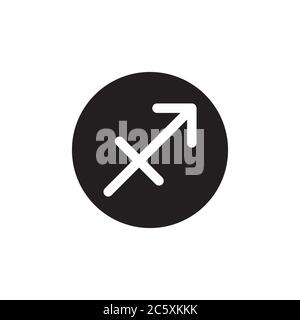sagittarius icon circle zodiac horoscope sign design vector Stock Vector