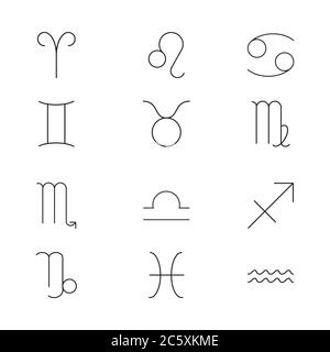 zodiac sign design vector isolated on white background Stock Vector
