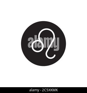 leo icon circle zodiac horoscope sign design vector Stock Vector