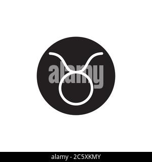 taurus icon circle zodiac horoscope sign design vector Stock Vector
