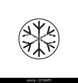 snowflake icon circle isolated on white background Stock Vector