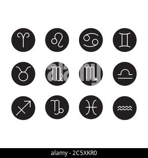 icon set circle zodiac design vector illustration Stock Vector
