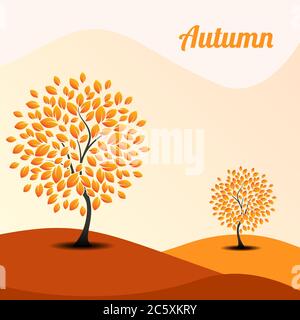 autumn tree landscape design vector illustration Stock Vector