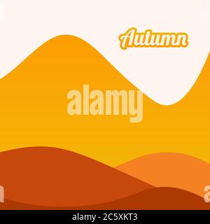 autumn landscape with mountain vector design template Stock Vector