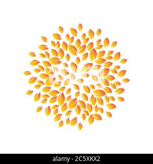 autumn, falling leaf design vector isolated on white background Stock Vector