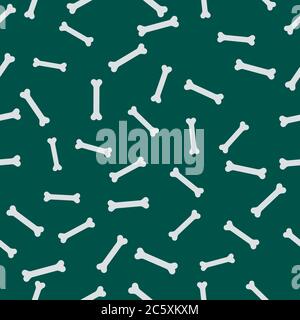 bone seamless pattern with green background Stock Vector