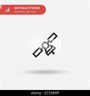 Satellite Simple vector icon. Illustration symbol design template for web mobile UI element. Perfect color modern pictogram on editable stroke. Satellite icons for your business project Stock Vector