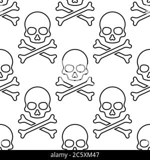 pattern line skull and crossbones design vector Stock Vector