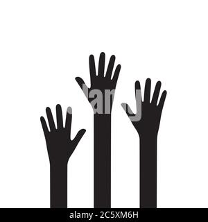 raise hands icon flat vector design illustration Stock Vector