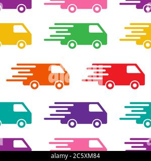 pattern delivery car colorful design vector Stock Vector