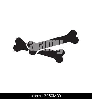 bone icon vector isolated on white background Stock Vector