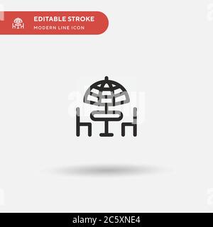 Dinner Table Simple vector icon. Illustration symbol design template for web mobile UI element. Perfect color modern pictogram on editable stroke. Dinner Table icons for your business project Stock Vector