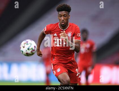 Berlin, Germany, 4 th July 2020,  Kingsley COMAN, FCB 29  at the DFB Pokal Final match  FC BAYERN MUENCHEN - BAYER 04 LEVERKUSEN 4-2  in season 2019/2020 , FCB Foto: © Peter Schatz / Alamy Live News / Marvin Ibo Güngör/GES/Pool   - DFB REGULATIONS PROHIBIT ANY USE OF PHOTOGRAPHS as IMAGE SEQUENCES and/or QUASI-VIDEO -  National and international News-Agencies OUT Editorial Use ONLY Stock Photo