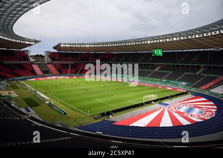 Berlin, Germany, 4 th July 2020,  Stadium inside  at the DFB Pokal Final match  FC BAYERN MUENCHEN - BAYER 04 LEVERKUSEN 4-2  in season 2019/2020 , FCB Foto: © Peter Schatz / Alamy Live News / Matthias Koch/Pool   - DFB REGULATIONS PROHIBIT ANY USE OF PHOTOGRAPHS as IMAGE SEQUENCES and/or QUASI-VIDEO -  National and international News-Agencies OUT Editorial Use ONLY Stock Photo