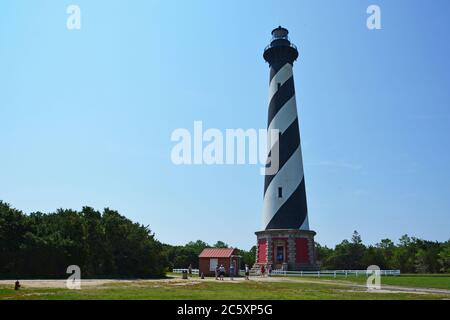 Cape Hatteras Light Station on the Outer Banks in Buxton, North Carolina. Stock Photo