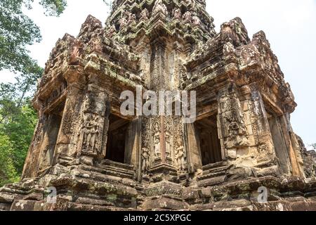 Thommanon temple ruins is Khmer ancient temple in complex Angkor Wat in Siem Reap, Cambodia in a summer day Stock Photo