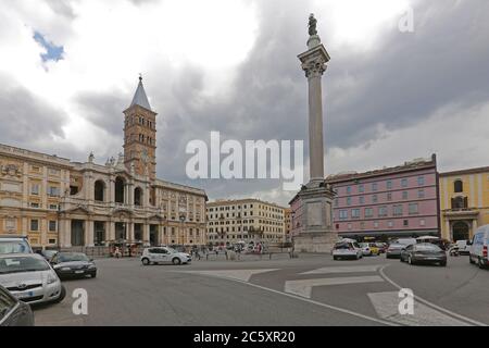 Rome, Italy - June 30, 2014: Papal Basilica of Santa Maria Maggiore Largest Catholic Marian Church in Rome, Italy. Stock Photo
