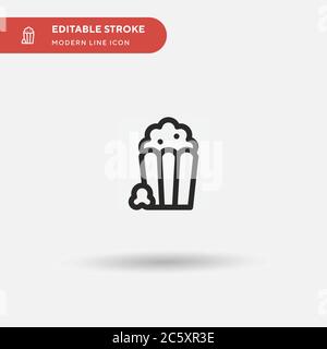 Popcorn Simple vector icon. Illustration symbol design template for web mobile UI element. Perfect color modern pictogram on editable stroke. Popcorn icons for your business project Stock Vector