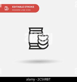 Chips Simple vector icon. Illustration symbol design template for web mobile UI element. Perfect color modern pictogram on editable stroke. Chips icons for your business project Stock Vector