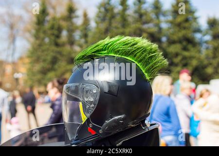 custom motorcycle helmets mohawk Helmet - Pink And White computer or anywhere you want full weather resistant peel and sticks on in seconds can be cut to fit if needed BESPORTBLE Mohawk Wig Motorcycle Adhesive