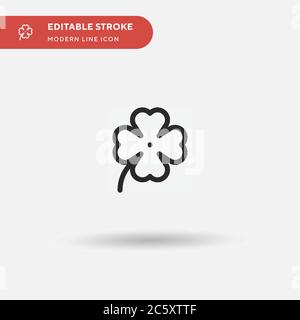 Clover Simple vector icon. Illustration symbol design template for web mobile UI element. Perfect color modern pictogram on editable stroke. Clover icons for your business project Stock Vector