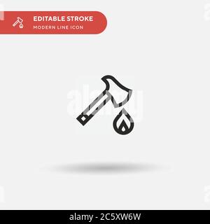 Axe Simple vector icon. Illustration symbol design template for web mobile UI element. Perfect color modern pictogram on editable stroke. Axe icons for your business project Stock Vector