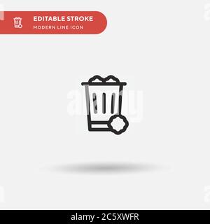 Bin Simple vector icon. Illustration symbol design template for web mobile UI element. Perfect color modern pictogram on editable stroke. Bin icons for your business project Stock Vector