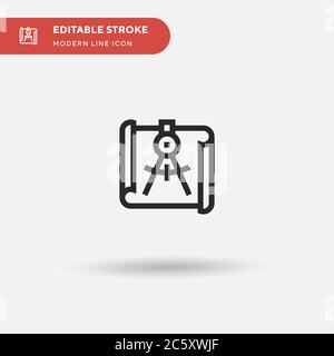 Compass Simple vector icon. Illustration symbol design template for web mobile UI element. Perfect color modern pictogram on editable stroke. Compass icons for your business project Stock Vector