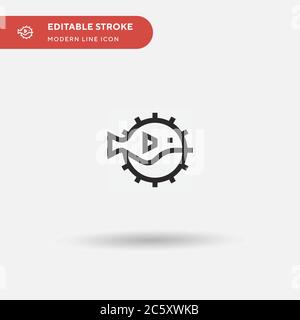 Puffer Fish Simple vector icon. Illustration symbol design template for web mobile UI element. Perfect color modern pictogram on editable stroke. Puffer Fish icons for your business project Stock Vector