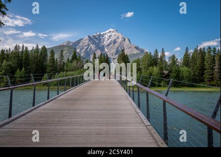 Banff Pedestrian Bridge Stock Photo - Alamy