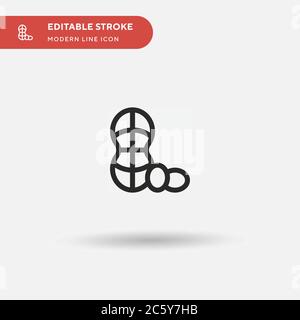 Peanut Simple vector icon. Illustration symbol design template for web mobile UI element. Perfect color modern pictogram on editable stroke. Peanut icons for your business project Stock Vector