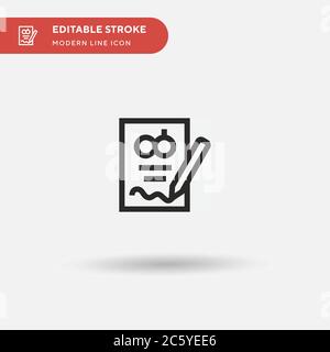 Signature Simple vector icon. Illustration symbol design template for web mobile UI element. Perfect color modern pictogram on editable stroke. Signature icons for your business project Stock Vector