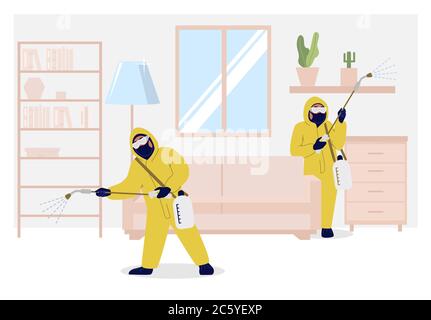 Home insect control services, vector flat illustration Stock Vector