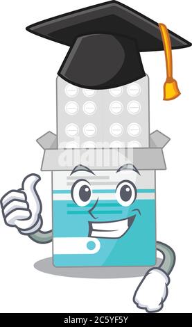 Medicine bottle student cartoon character studying with pencil Stock ...