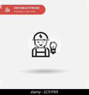 Electrician Simple vector icon. Illustration symbol design template for web mobile UI element. Perfect color modern pictogram on editable stroke. Electrician icons for your business project Stock Vector