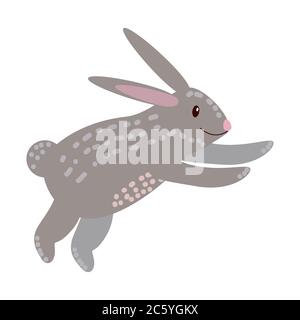 Cute rabbit, animal, trend cartoon style vector Stock Vector