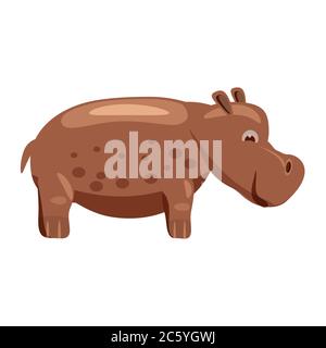 Cute hippopotamus, behemoth, hippo animal trend cartoon style Stock Vector