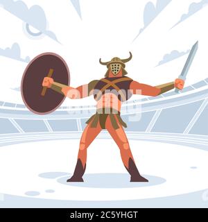 Gladiator vector roman warrior character in armor Stock Vector Image ...