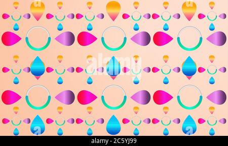 digital textile design of various rainbow colors on abstract backgrounds Stock Vector