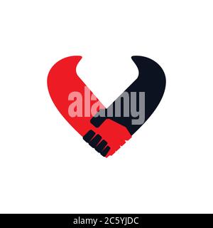 deal hand shake symbol logo vector Stock Vector